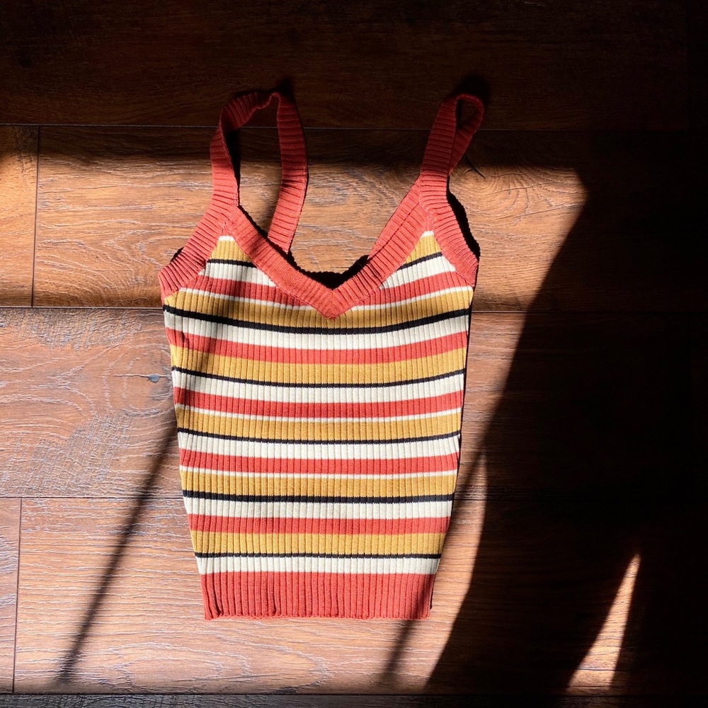 Orange Striped Tank Top